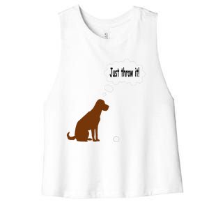 Chocolate Labrador Retriever Funny Lab Dog Women's Racerback Cropped Tank