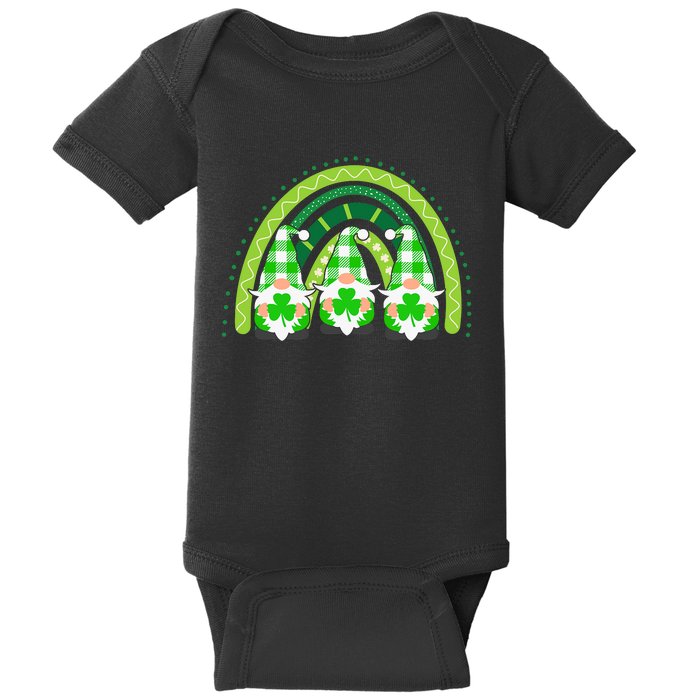 Cute Lucky Rainbow Gnome HappySt Patricks Day Gift Baby Bodysuit