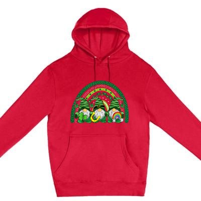 Cute Lucky Rainbow Gnome Happy St Patricks Day Family Outfit Premium Pullover Hoodie