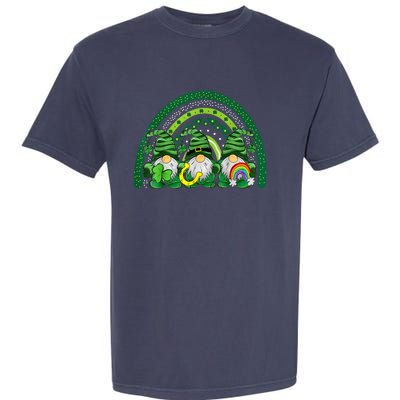 Cute Lucky Rainbow Gnome Happy St Patricks Day Family Outfit Garment-Dyed Heavyweight T-Shirt