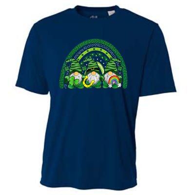 Cute Lucky Rainbow Gnome Happy St Patricks Day Family Outfit Cooling Performance Crew T-Shirt