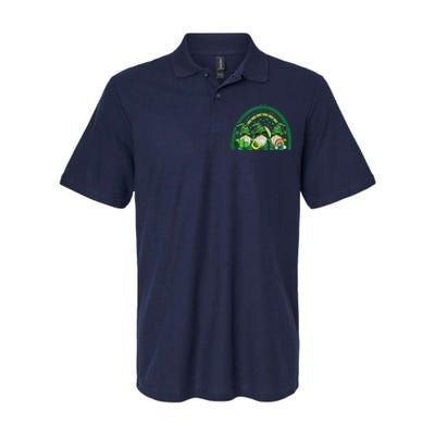 Cute Lucky Rainbow Gnome Happy St Patricks Day Family Outfit Softstyle Adult Sport Polo