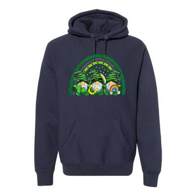 Cute Lucky Rainbow Gnome Happy St Patricks Day Family Outfit Premium Hoodie