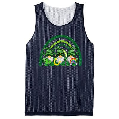 Cute Lucky Rainbow Gnome Happy St Patricks Day Family Outfit Mesh Reversible Basketball Jersey Tank