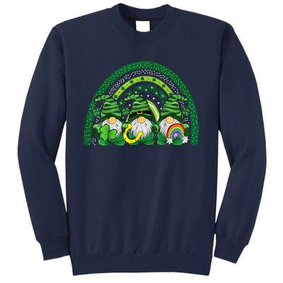 Cute Lucky Rainbow Gnome Happy St Patricks Day Family Outfit Tall Sweatshirt