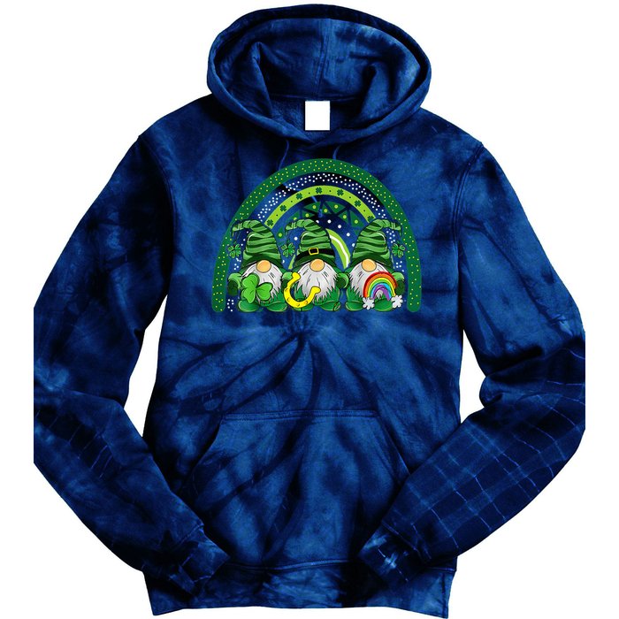 Cute Lucky Rainbow Gnome Happy St Patricks Day Family Outfit Tie Dye Hoodie