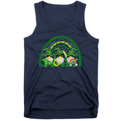 Cute Lucky Rainbow Gnome Happy St Patricks Day Family Outfit Tank Top