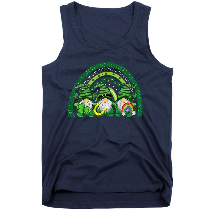 Cute Lucky Rainbow Gnome Happy St Patricks Day Family Outfit Tank Top