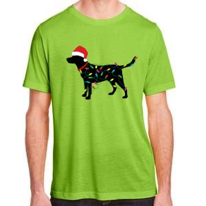 Christmas Labrador Retriever In Santa Hat Xmas Lights Meaningful Gift Adult ChromaSoft Performance T-Shirt