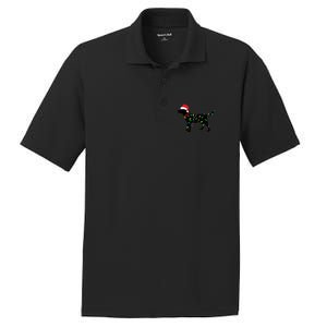 Christmas Labrador Retriever In Santa Hat Xmas Lights Meaningful Gift PosiCharge RacerMesh Polo