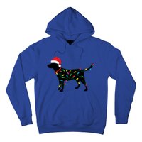 Christmas Labrador Retriever In Santa Hat Xmas Lights Meaningful Gift Hoodie