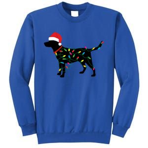 Christmas Labrador Retriever In Santa Hat Xmas Lights Meaningful Gift Sweatshirt