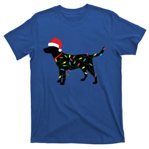 Christmas Labrador Retriever In Santa Hat Xmas Lights Meaningful Gift T-Shirt