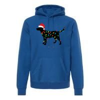 Christmas Labrador Retriever In Santa Hat Xmas Lights Meaningful Gift Premium Hoodie