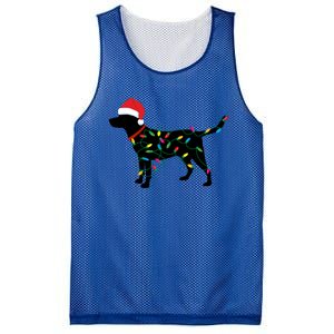 Christmas Labrador Retriever In Santa Hat Xmas Lights Meaningful Gift Mesh Reversible Basketball Jersey Tank