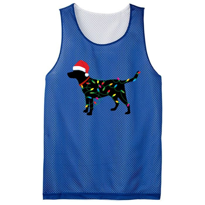 Christmas Labrador Retriever In Santa Hat Xmas Lights Meaningful Gift Mesh Reversible Basketball Jersey Tank