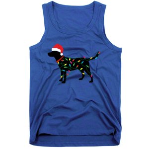 Christmas Labrador Retriever In Santa Hat Xmas Lights Meaningful Gift Tank Top