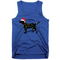 Christmas Labrador Retriever In Santa Hat Xmas Lights Meaningful Gift Tank Top