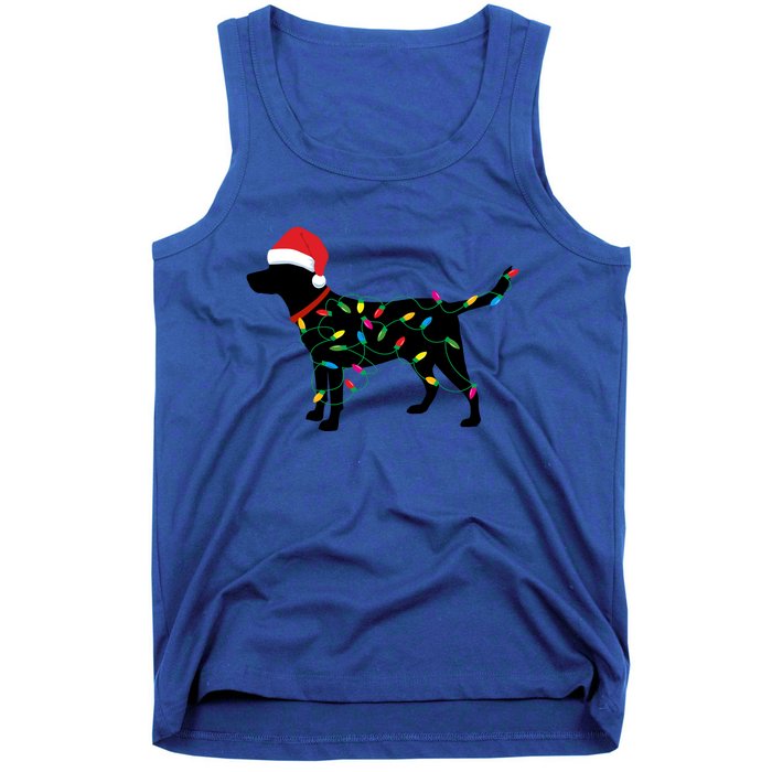 Christmas Labrador Retriever In Santa Hat Xmas Lights Meaningful Gift Tank Top