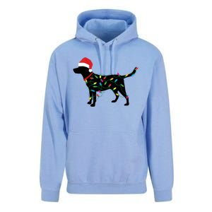 Christmas Labrador Retriever In Santa Hat Xmas Lights Meaningful Gift Unisex Surf Hoodie