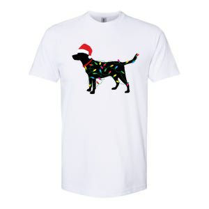 Christmas Labrador Retriever In Santa Hat Xmas Lights Meaningful Gift Softstyle CVC T-Shirt