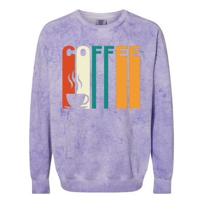 Coffee Lover Retro Colorblast Crewneck Sweatshirt