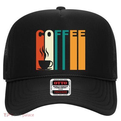 Coffee Lover Retro High Crown Mesh Back Trucker Hat