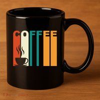 Coffee Lover Retro 11oz C Handle Ceramic Mug