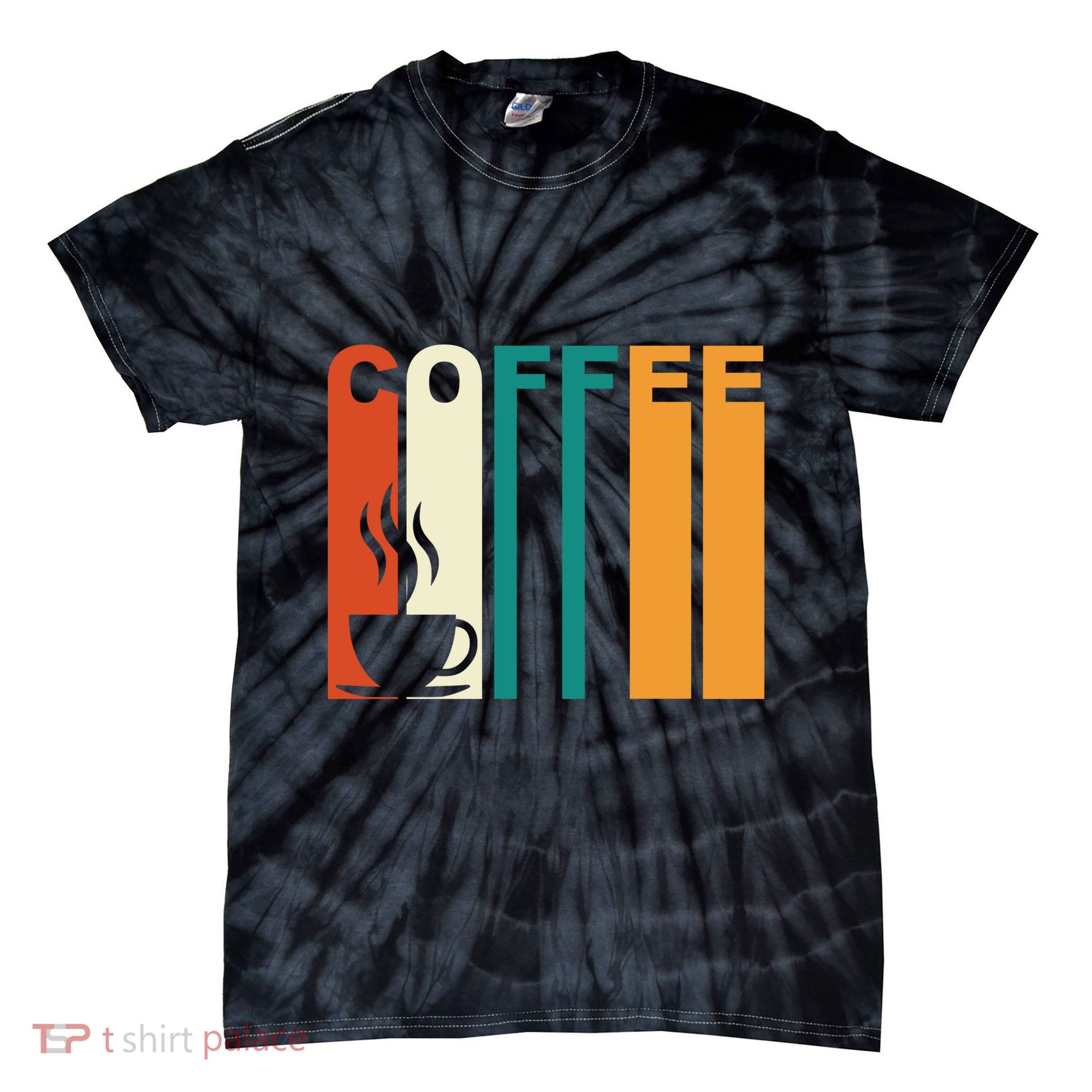 Coffee Lover Retro Tie-Dye T-Shirt