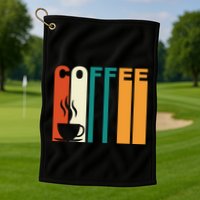 Coffee Lover Retro Golf Towel