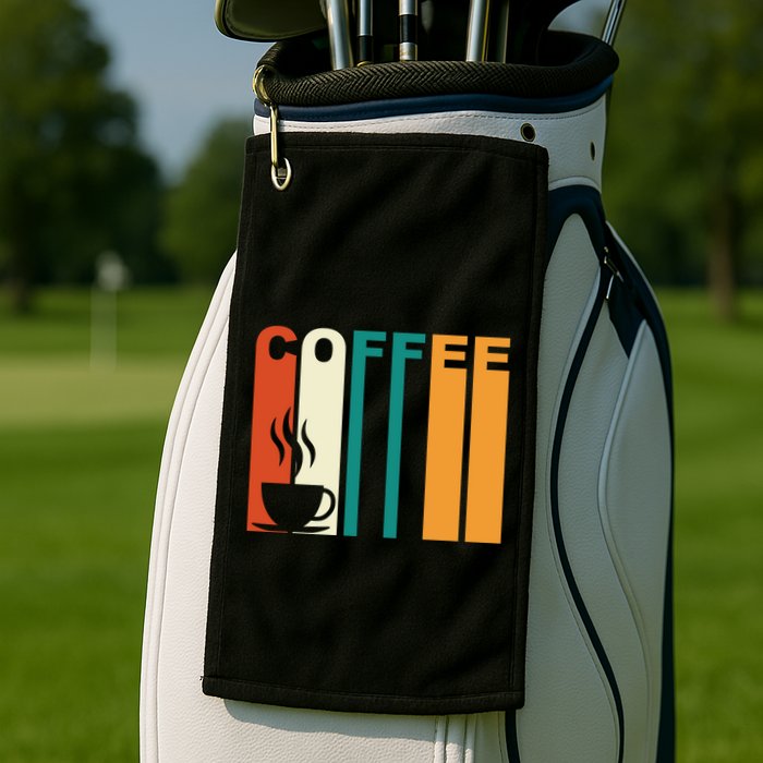 Coffee Lover Retro Golf Towel
