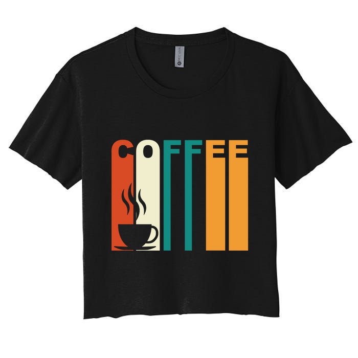 Coffee Lover Retro Women's Crop Top Tee