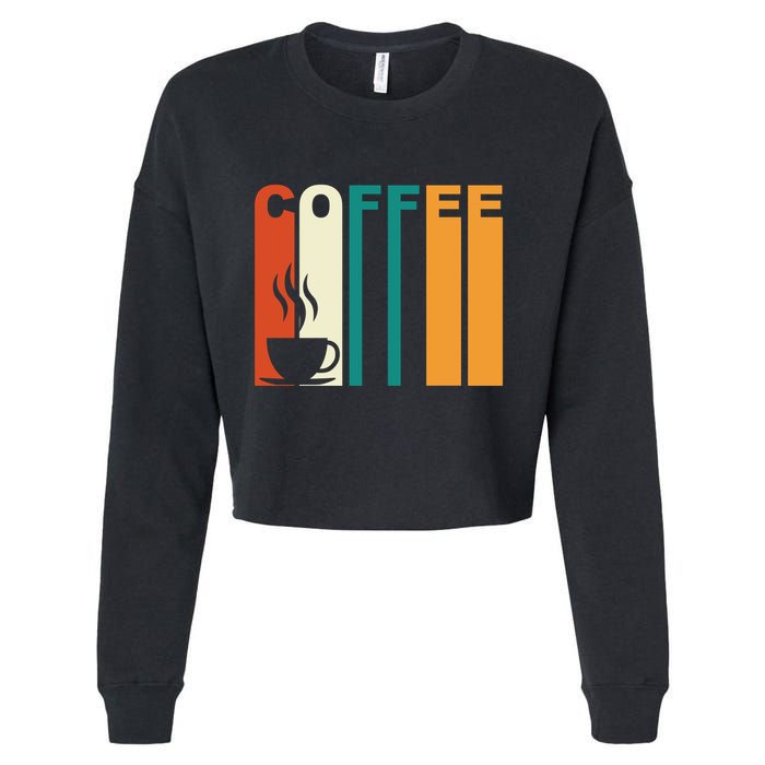 Coffee Lover Retro Cropped Pullover Crew