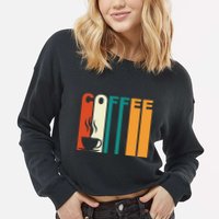 Coffee Lover Retro Cropped Pullover Crew