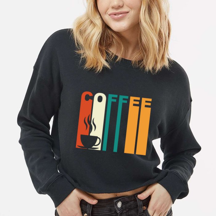 Coffee Lover Retro Cropped Pullover Crew