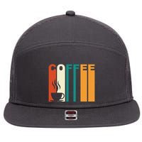 Coffee Lover Retro 7 Panel Mesh Trucker Snapback Hat