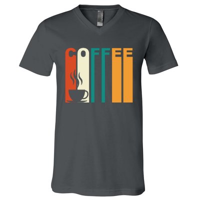 Coffee Lover Retro V-Neck T-Shirt