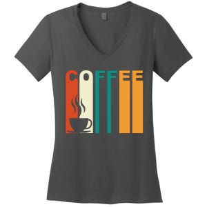 Coffee Lover Retro Women's V-Neck T-Shirt