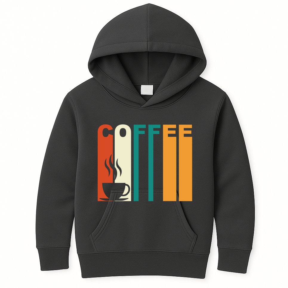 Coffee Lover Retro Kids Hoodie