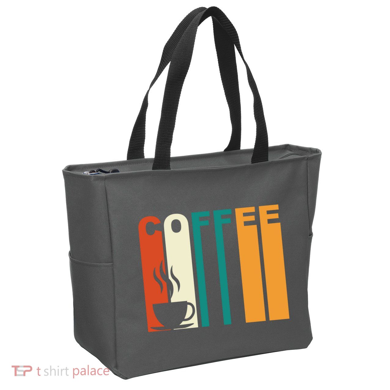 Coffee Lover Retro Zip Tote Bag