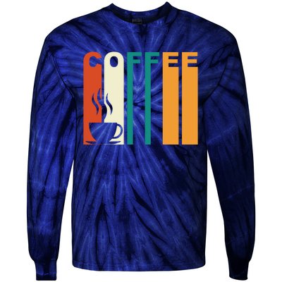 Coffee Lover Retro Tie-Dye Long Sleeve Shirt