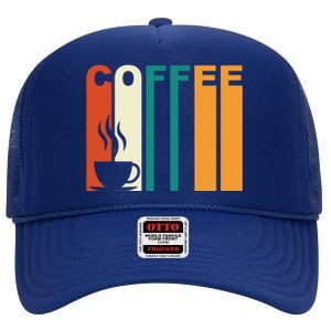 Coffee Lover Retro High Crown Mesh Back Trucker Hat