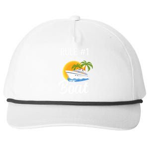 Cruise Lovers Rule 1 Dont Fall Off The Boat Family Cruise Gift Snapback Five-Panel Rope Hat