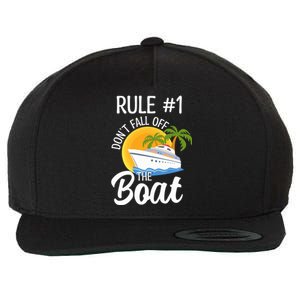 Cruise Lovers Rule 1 Dont Fall Off The Boat Family Cruise Gift Wool Snapback Cap