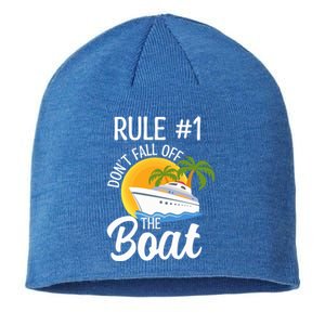 Cruise Lovers Rule 1 Dont Fall Off The Boat Family Cruise Gift Sustainable Beanie