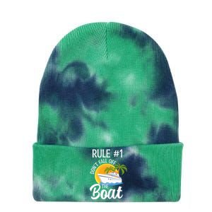 Cruise Lovers Rule 1 Dont Fall Off The Boat Family Cruise Gift Tie Dye 12in Knit Beanie