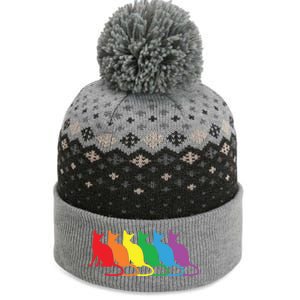 Cats Lgbtq Rainbow Pride Lesbian Lgbt Proud Cat Mom Dad Gift The Baniff Cuffed Pom Beanie