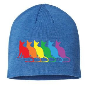 Cats Lgbtq Rainbow Pride Lesbian Lgbt Proud Cat Mom Dad Gift Sustainable Beanie