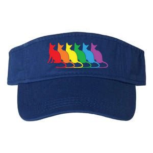 Cats Lgbtq Rainbow Pride Lesbian Lgbt Proud Cat Mom Dad Gift Valucap Bio-Washed Visor