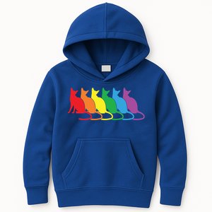 Cats Lgbtq Rainbow Pride Lesbian Lgbt Proud Cat Mom Dad Gift Kids Hoodie